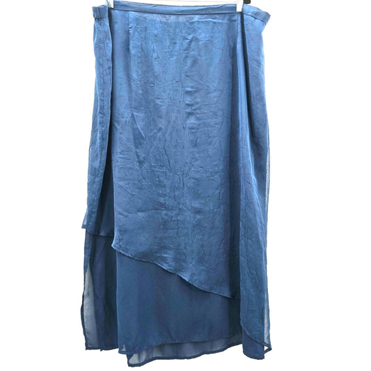 Venezia Navy Blue Long Maxi Pull On Skirt Plus 26/28