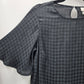 A New Day Black Houndstooth Short Sleeve Ruffle Top Small