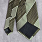 Geoffrey Beene Green White Stripe 100% Silk Men's Neck Tie NWOT