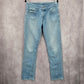 Flying Machine Blue Slim Prince Cotton Straight Denim Jeans Pants 34x42