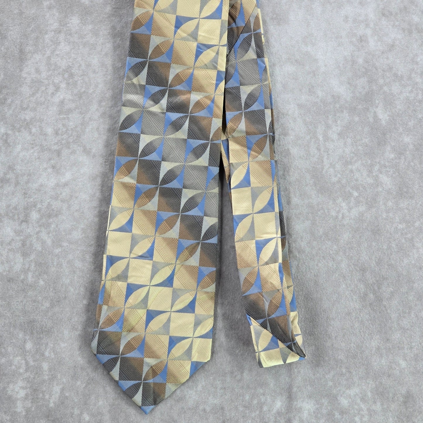 Arrow Gray Blue Gold Geometric 100% Silk Men's Neck Tie NWOT