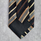 Sean John Black Stripe Brown Gold 100% Silk Men's Neck Tie NWOT