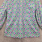 Talbots Green Pink Floral Paisley Boho Cotton Spring Shirt Top Blouse Small