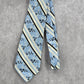 Bruno Piattelli Blue Stripe Floral Dots 100% Silk Men's Neck Tie NWOT