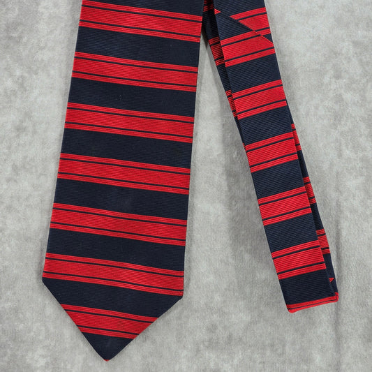 Brooks Brothers Red Navy Blue Stripe Silk Men's Neck Tie NWOT