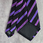 Sean John Black Purple Stripe Tall 100% Silk Extra Long Mens Neck Tie NWOT