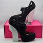 DV8 by Dolce Vita Genni Black Suede Pumps Heels Platform Retro Chunky Shoes 7.5