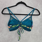 Xhilaration Green Floral Adjustable String Tie Padded Bikini Top Swimwear Medium