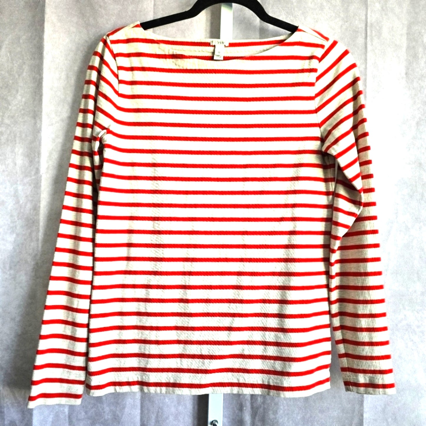 J. Crew Red Striped Long Sleeve Top Blouse XS