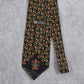 Paolo Gucci Black Bold Red Floral Horsebit Vtg 100% Silk Italy Mens Neck Tie