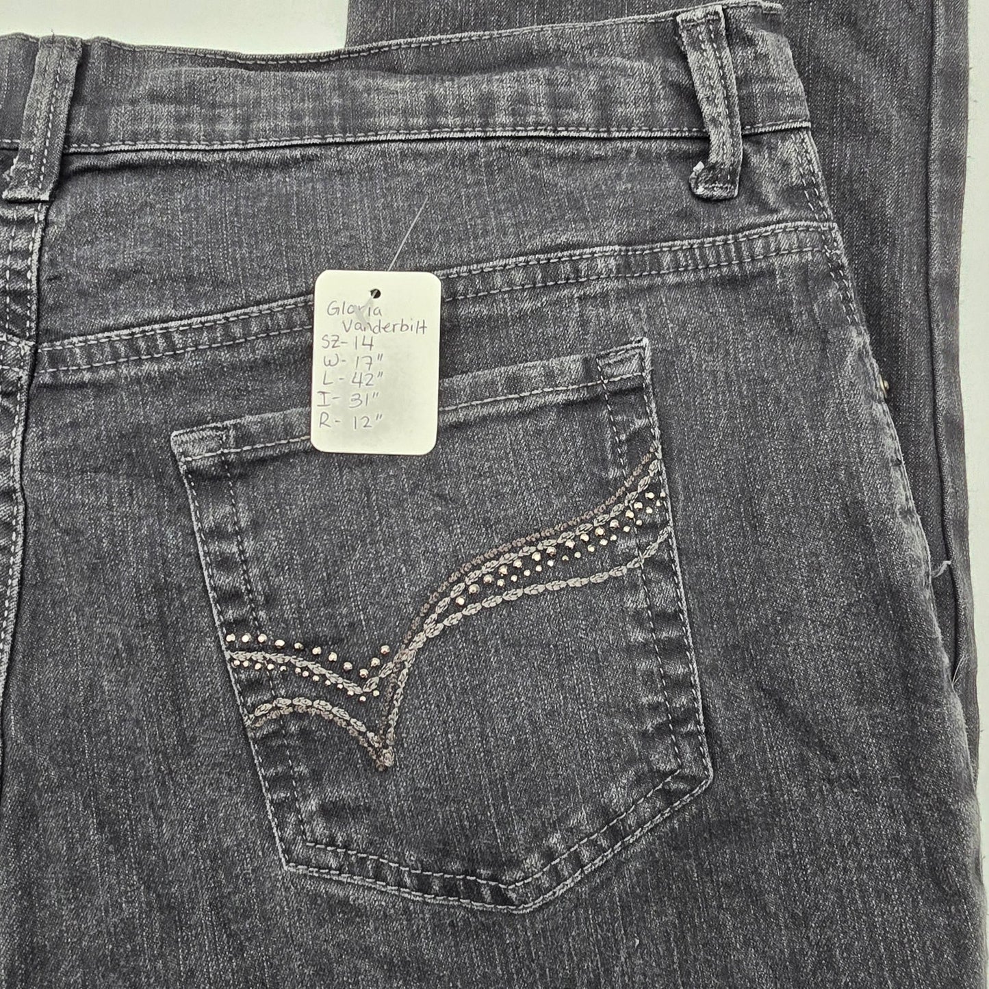 Gloria Vanderbilt Gray Amanda Denim Jeans Pants 14