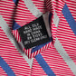 Stafford Red Blue Silver Stripe Repp Geometric 100% Silk Men's Neck Tie NWOT