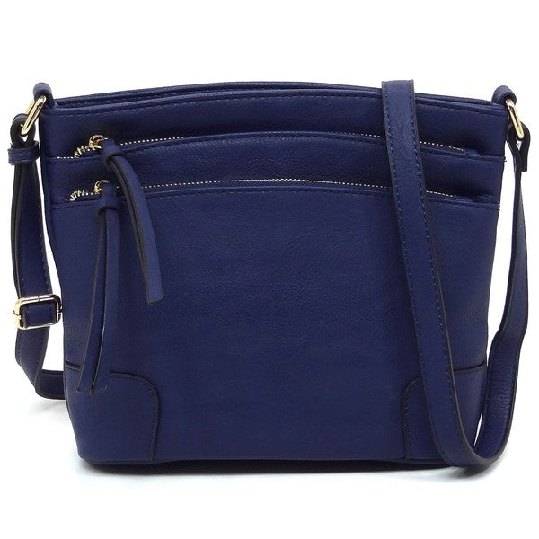 Fashion Multi Zip Pocket Crossbody Bag