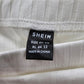 Shein White Stripe Button Pull On Midi Skirt Large 12