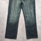 Remode Inc Blue Fade Button Denim Mens Jeans Pants 34x40