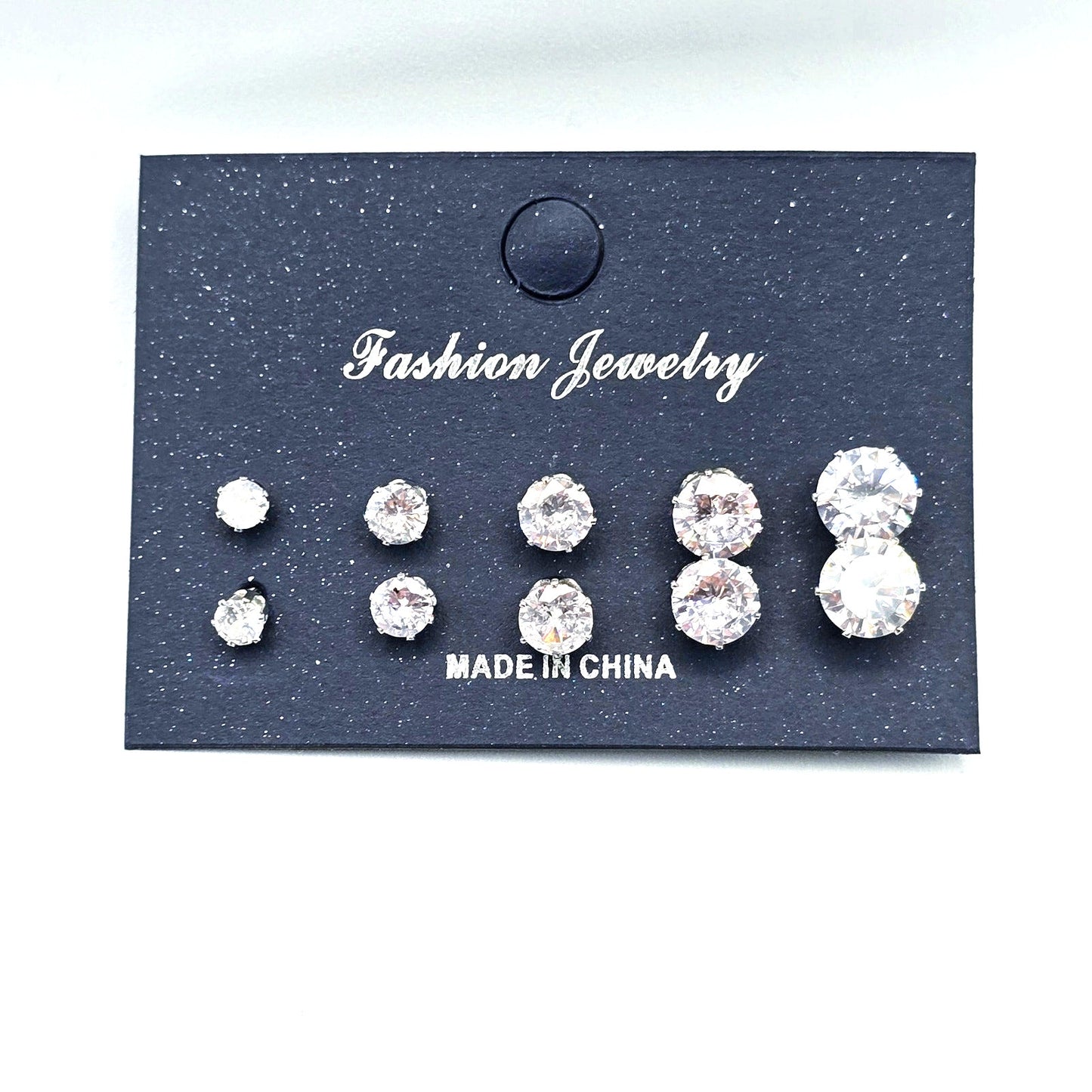 Rhinestone Stud Post Back Earring Set of 5 Fashion Jewelry NWT #E203