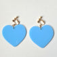 Zara Blue Heart Clip Fashion Jewelry Earrings NWT E108