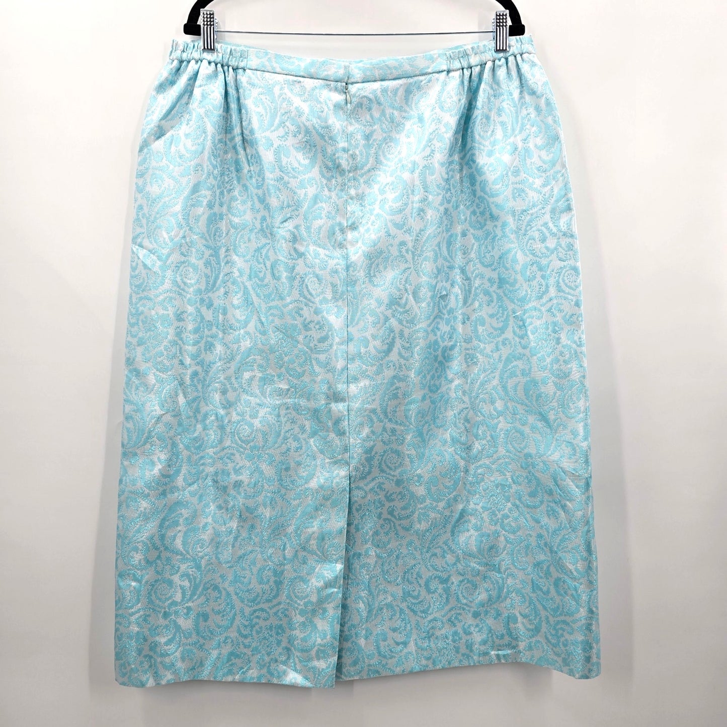 Michael DeGray Blue White Floral Midi Length Skirt Plus 20W