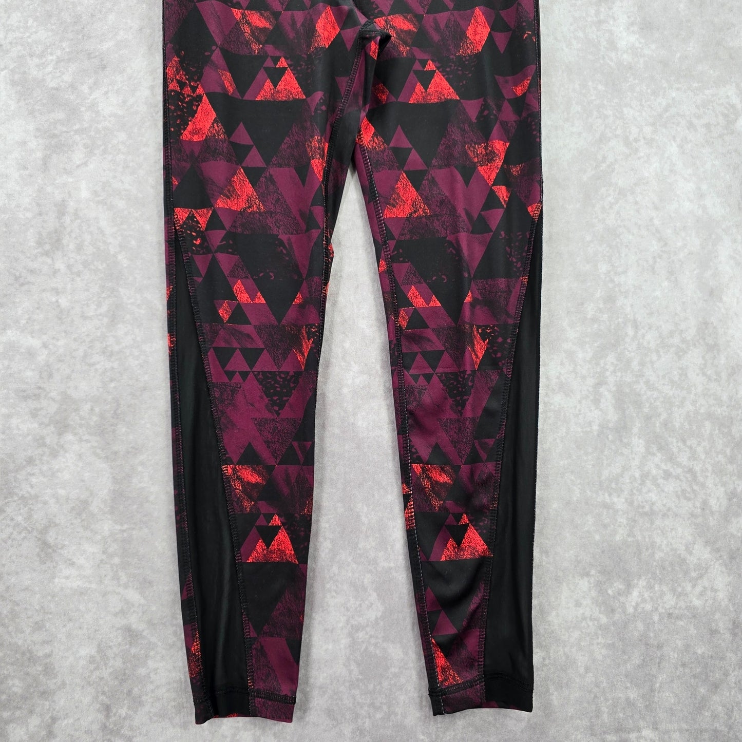 Vogo Athletica Purple Black Geometric Long Active Legging Pants Bottoms Small