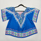 Flying Tomato Blue Geometric Short Sleeve Blouse Top Shirt Plus 1XL