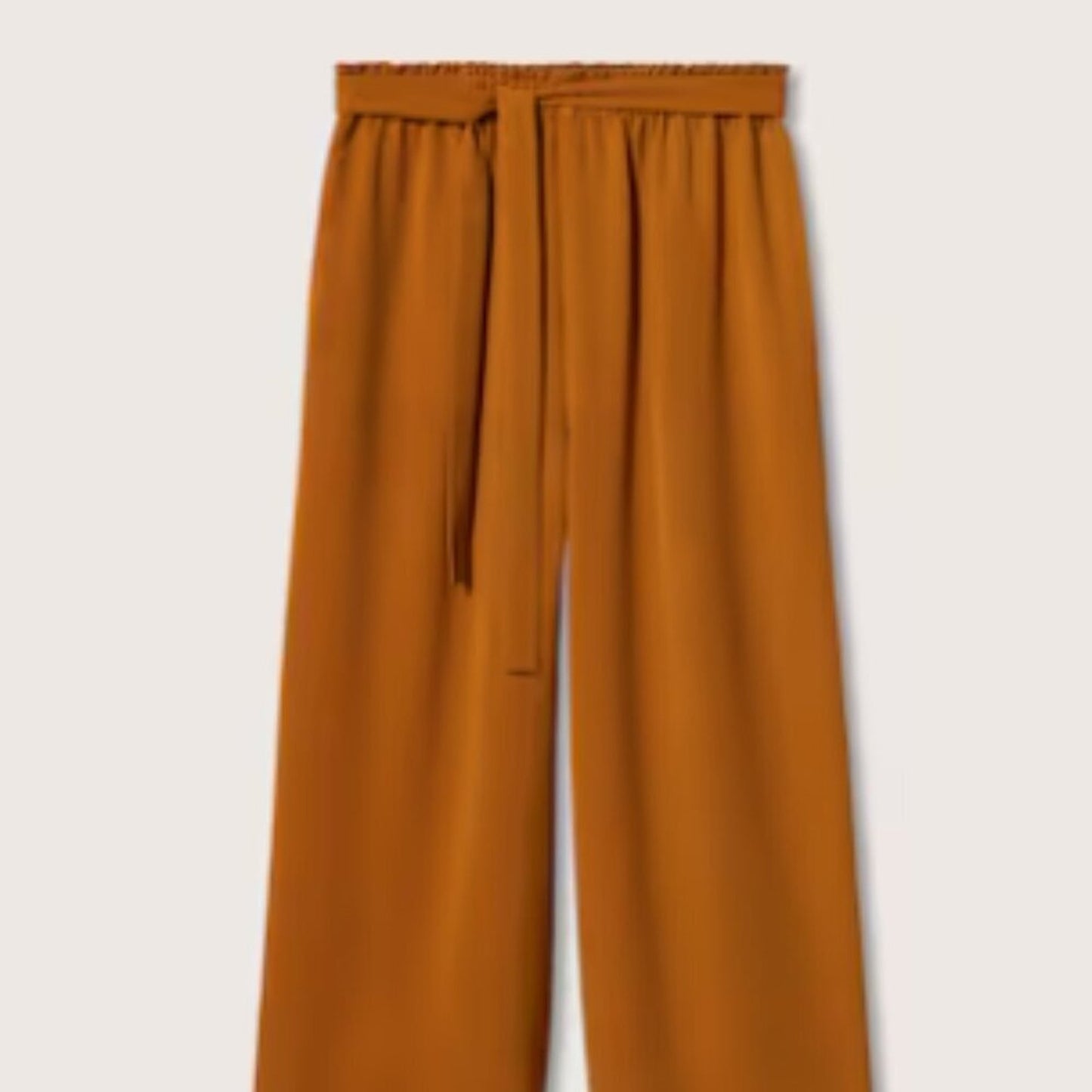 Mango MNG Belt Culottes Trousers Yellow Ochre NWT Plus 2XL