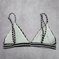 Shein Black White Stripe Triangle Adjustable Hook Bikini Top Swimwear Medium