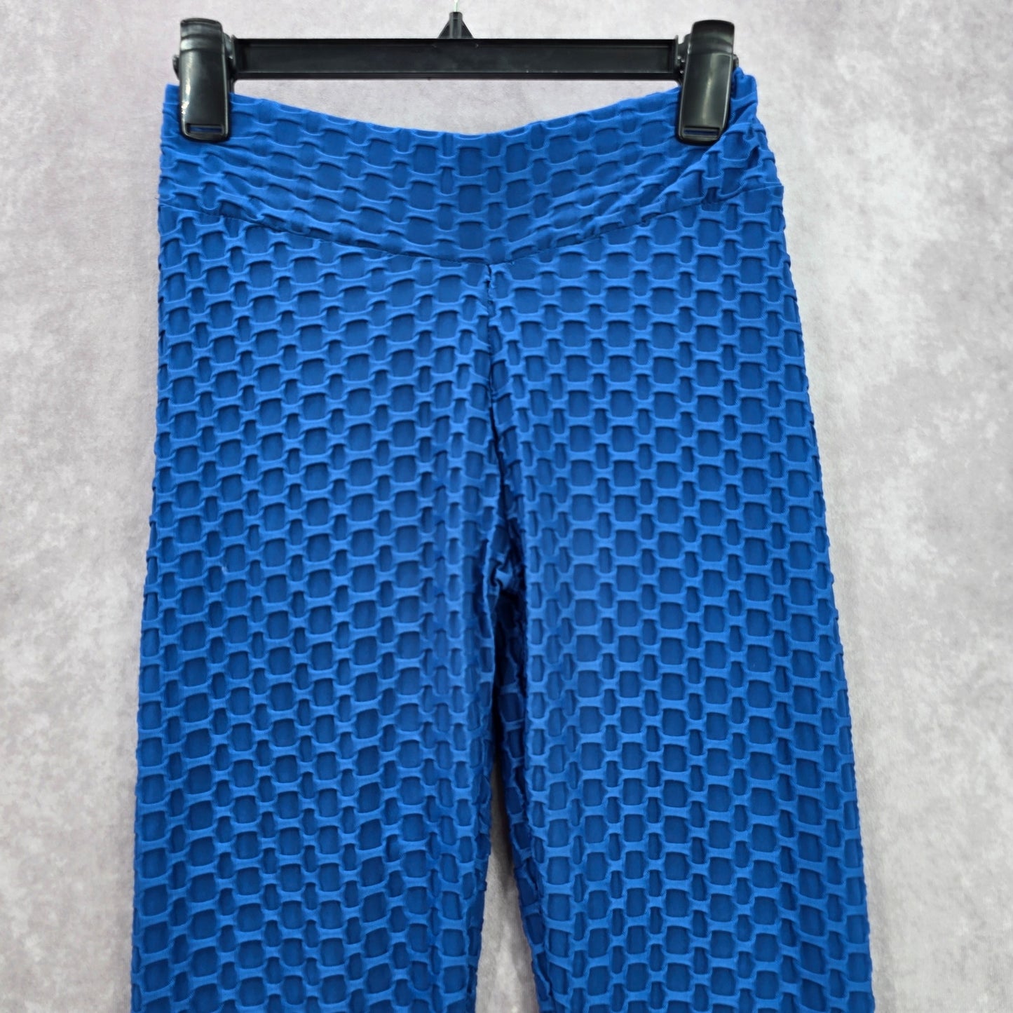 Blue Honeycomb Geometric Active Legging Pants Bottoms Ankle Large Extra Large