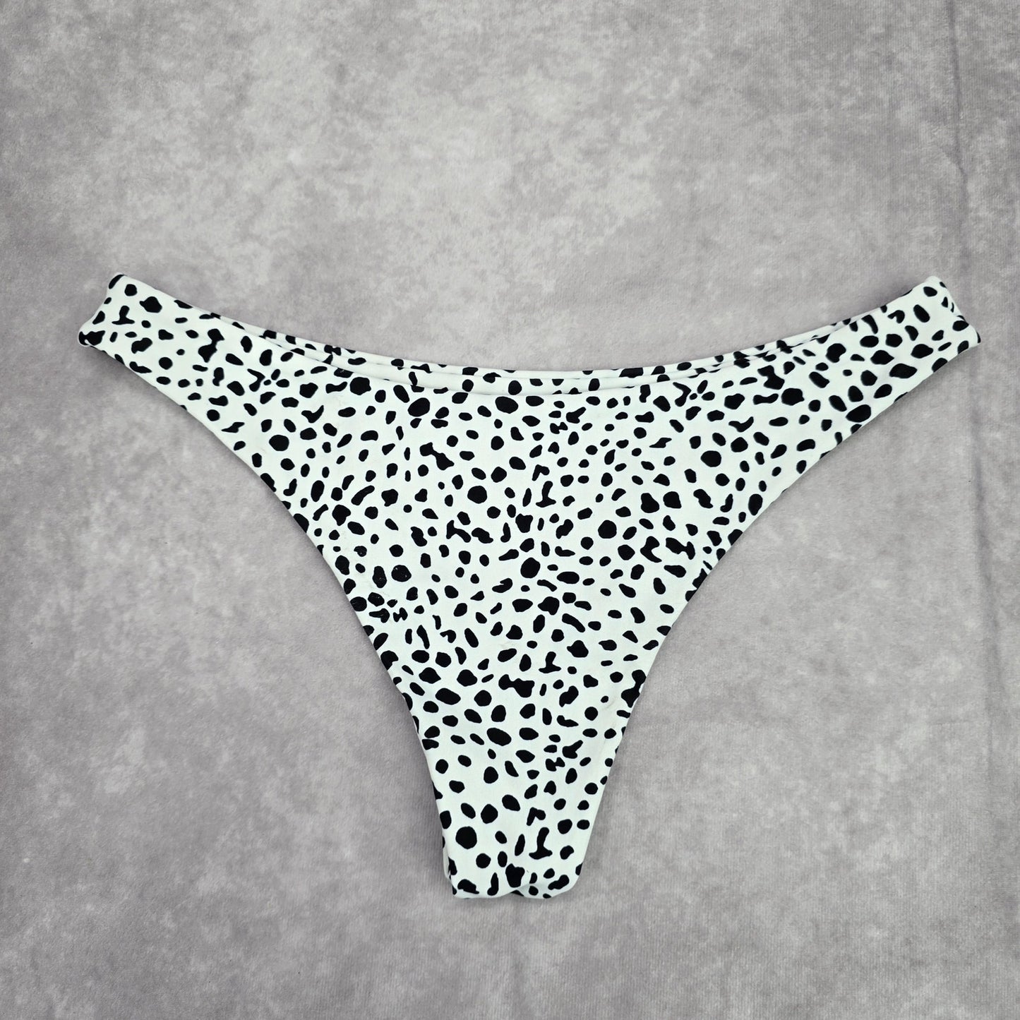 Shein Black White Dots Thong Bikini Bottom Swimwear Medium