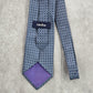 Nautica Blue Geometric Plaid Stripe 100% Silk Men's Neck Tie NWOT