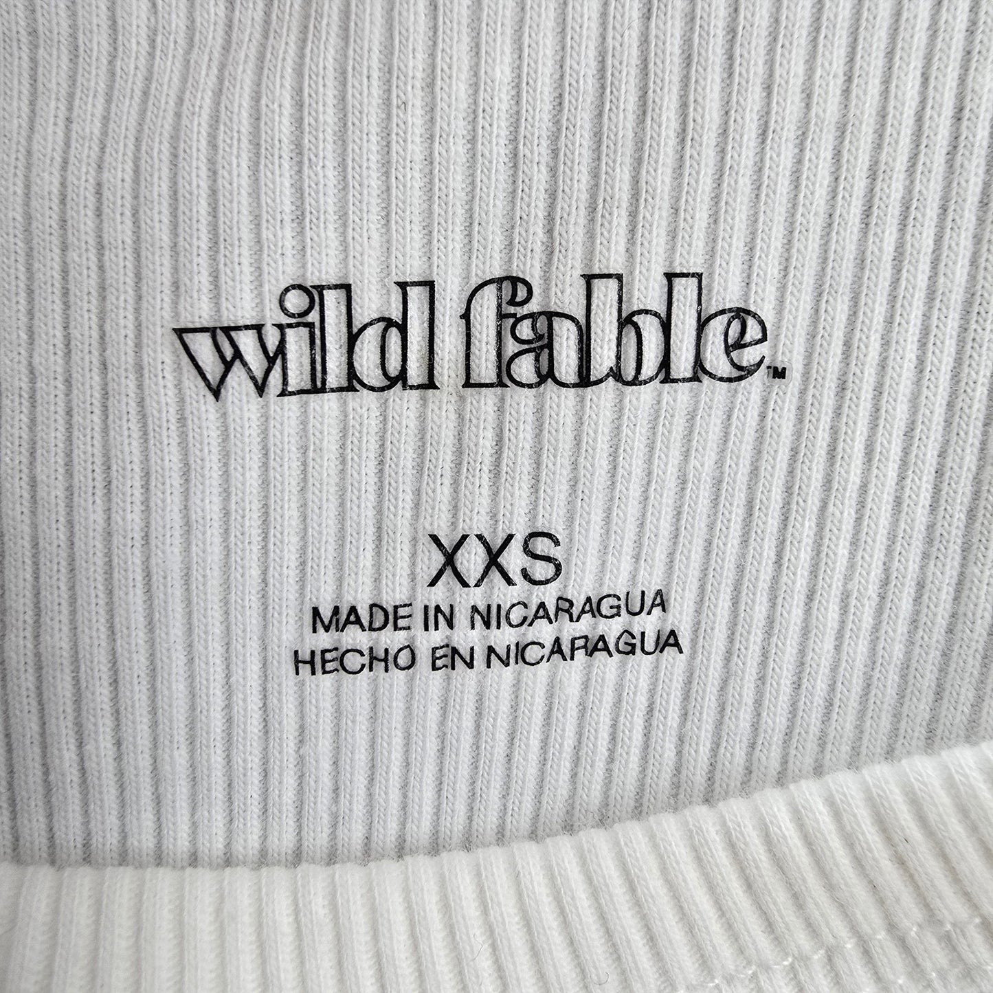 Wild Fable White Ribbed Sleeveless Tank Top XXS