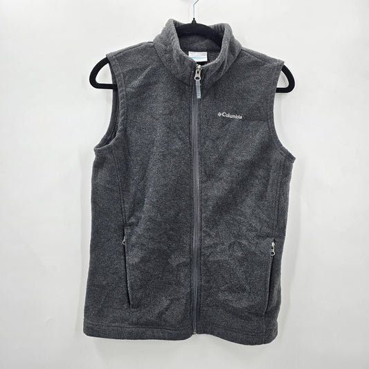 Columbia Gray Full Zip-Up Sleeveless Vest Top Jacket Fleece Large