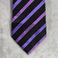 Sean John Black Purple Stripe Tall 100% Silk Extra Long Mens Neck Tie NWOT