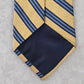 Brooke Brothers Makers Stripe Gold Blue Repp Executive Silk Neck Tie Men's