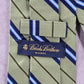 Brooks Brothers Makers Green Blue Stripe 100% Silk England Men's Neck Tie NWOT