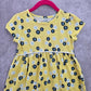 Healthex Yellow Blue Floral Short Sleeve Flare Girls Toddler Dress 5T