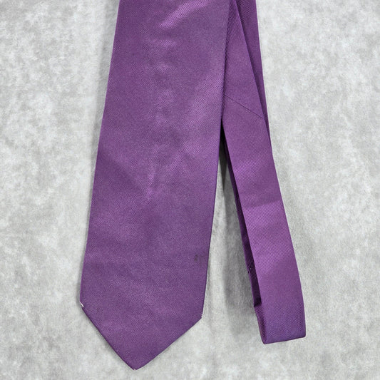 Jos. A. Bank Purple Black Solid 100% Silk Italy Men's Neck Tie