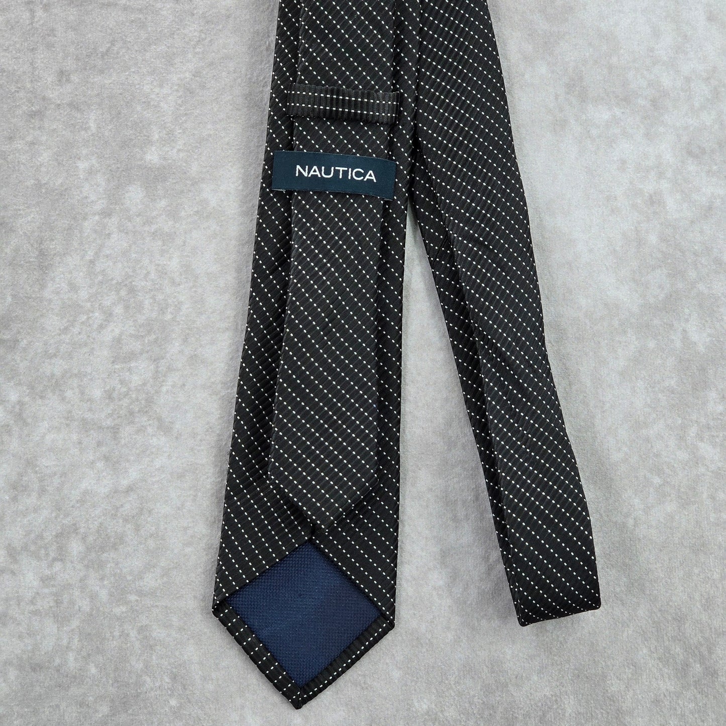 Nautica Black White Polka Dot Stripe Executive Geometric Neck Tie Men's