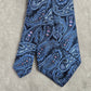 Beau Brummel Soho Blue Floral Paisley 100% Silk Handmade Mens Neck Tie