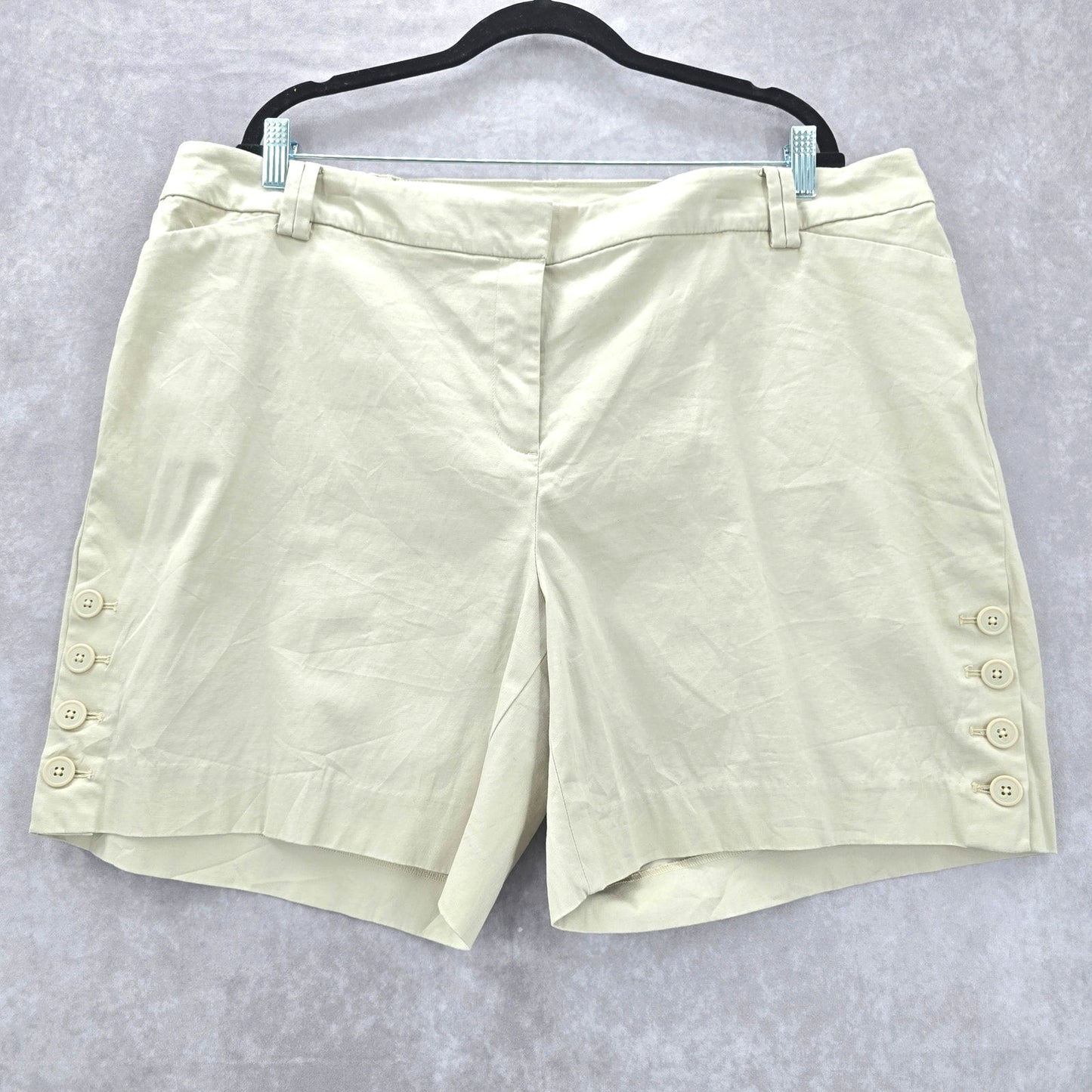 Talbots Tan Cotton Button Shorts Bottoms Pants Plus 20W