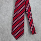 Tasso Elba Red Blue White Stripe Geometric Repp 100% Silk Men's Neck Tie NWOT