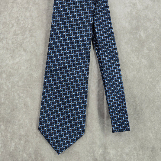 Leonardo NY Blue Geometric 100% Microfiber Men's Neck Tie NWOT