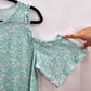 Madison Grey White Green Floral Cold Shoulder Blouse Top Shirt Large