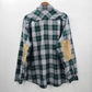 Under Armour Green Plaid Elbow Patch Button Love Sleeve Utility Shirt Large