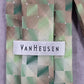 Van Heusen Green Brown Geometric Checkered 100% Silk Men's Neck Tie NWOT