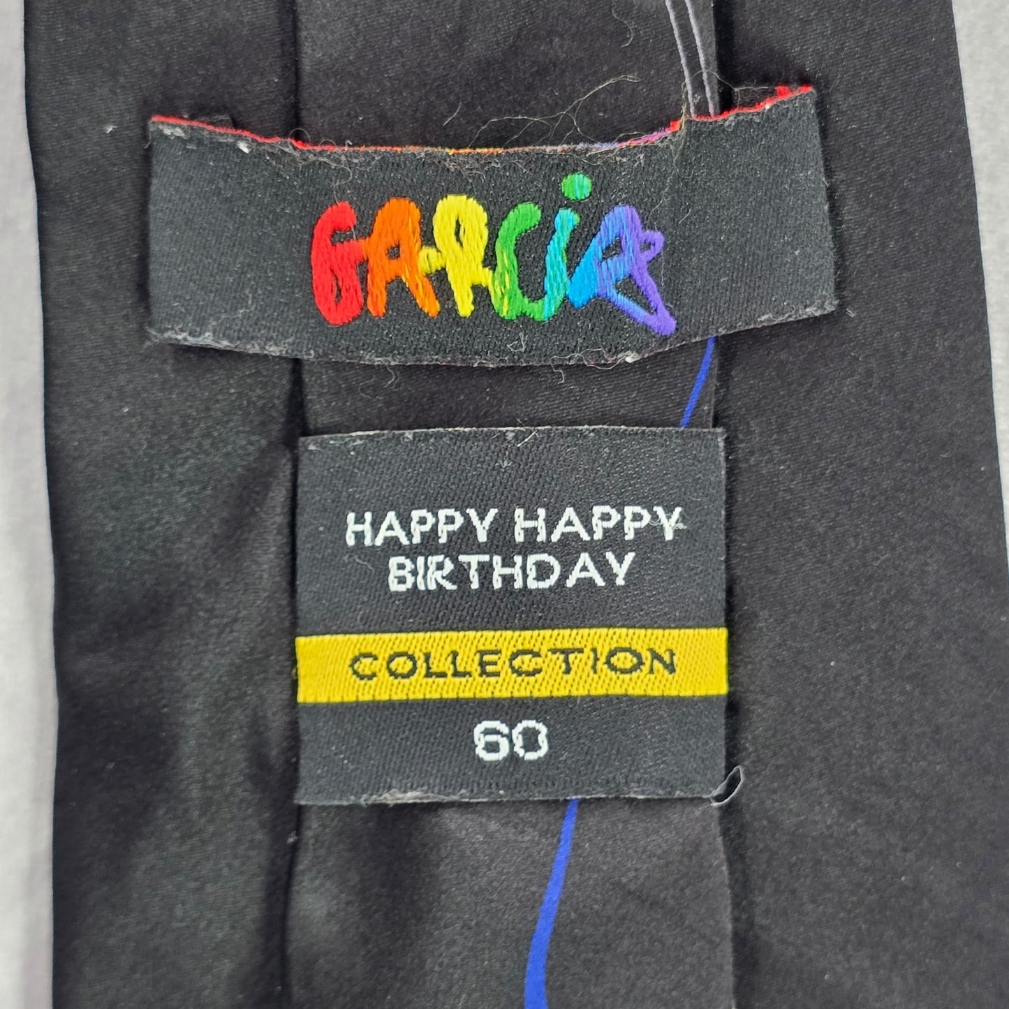 Garcia Happy Happy Birthday Collection 100% Silk Blue Swirl Men's Neck Tie NWOT