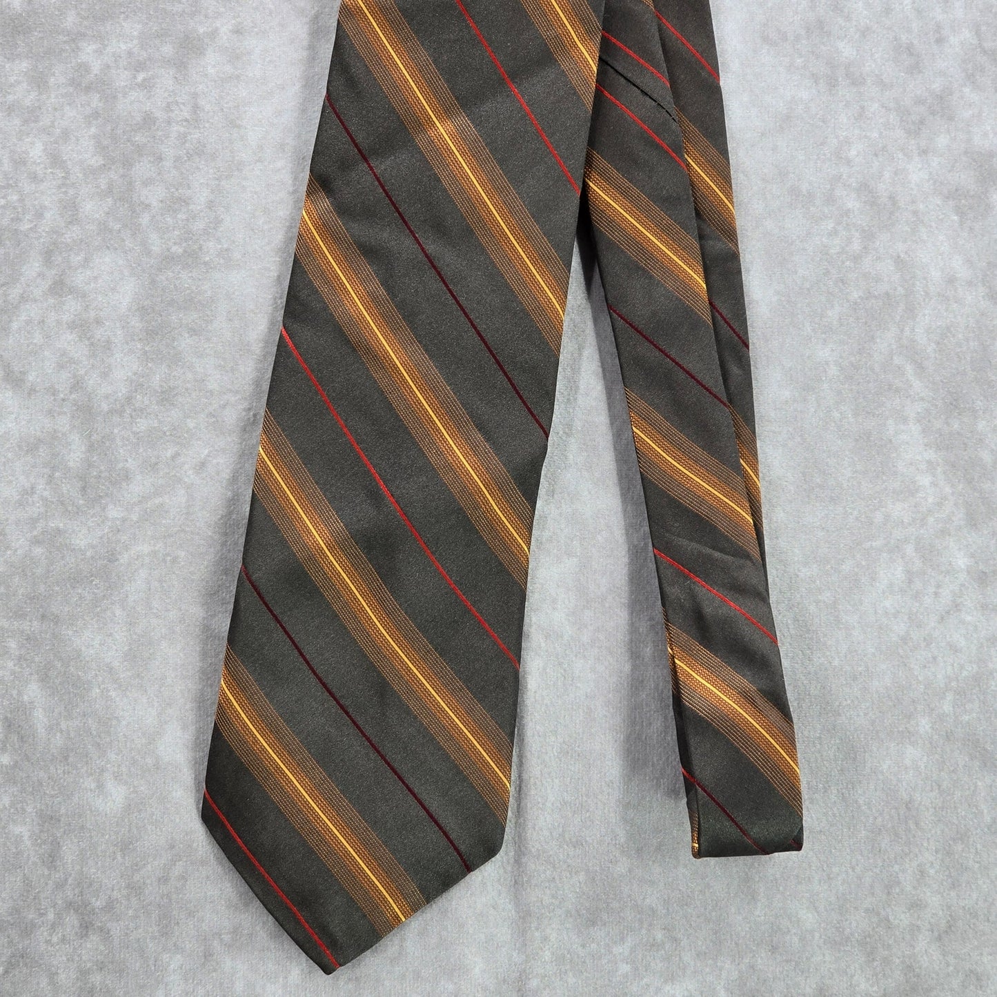 Joseph Abboud Brown Orange Red Stripe 100% Silk Italy Men's Neck Tie NWOT