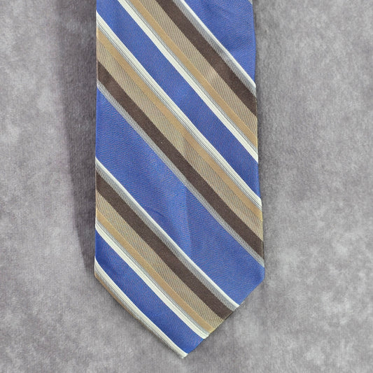 Arrow Blue Brown Stripe 100% Silk Men's Neck Tie NWOT