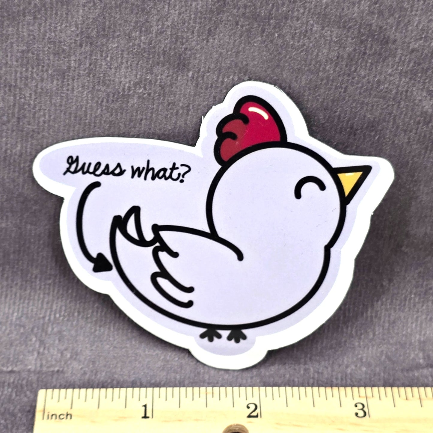 Guess What Chicken Butt? Funny Humor Laptop Decal Stationary Sticker