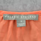 Valerie Stevens Orange Coral Short Sleeve V Neck Hi Low Blouse Top Shirt Small