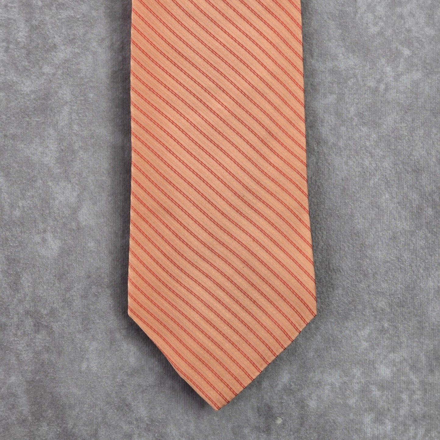 City of London Orange Pink Stripe Geometric 100% Silk Men's Neck Tie NWOT